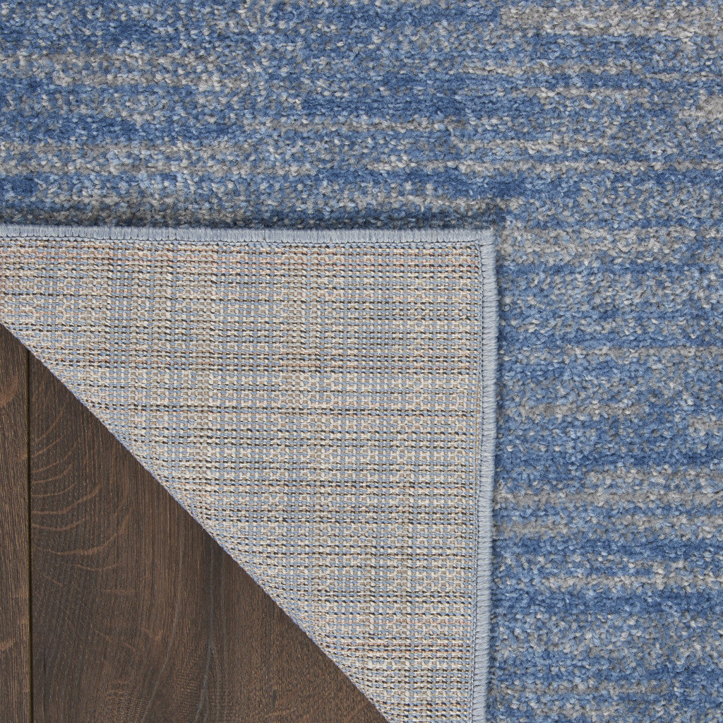 4' X 6' Blue And Gray Indoor Outdoor Area Rug - GreatEagleInc