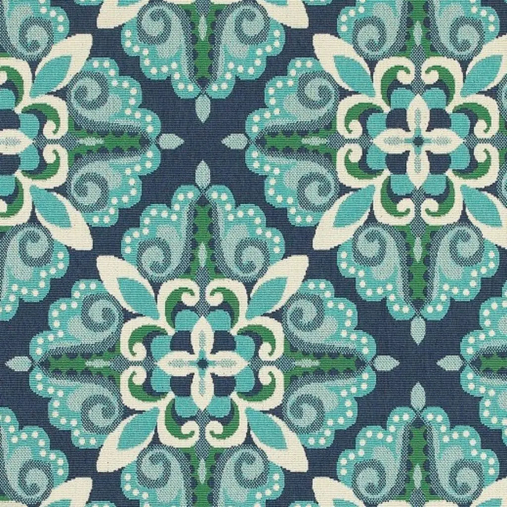 4' X 6' Blue And Green Indoor Outdoor Area Rug Homeroots Outdoor