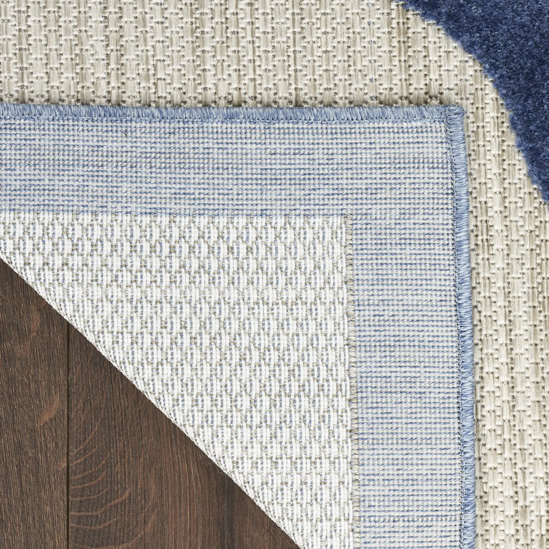4' X 6' Blue And Grey Floral Stain Resistant Non Skid Area Rug Homeroots Outdoor