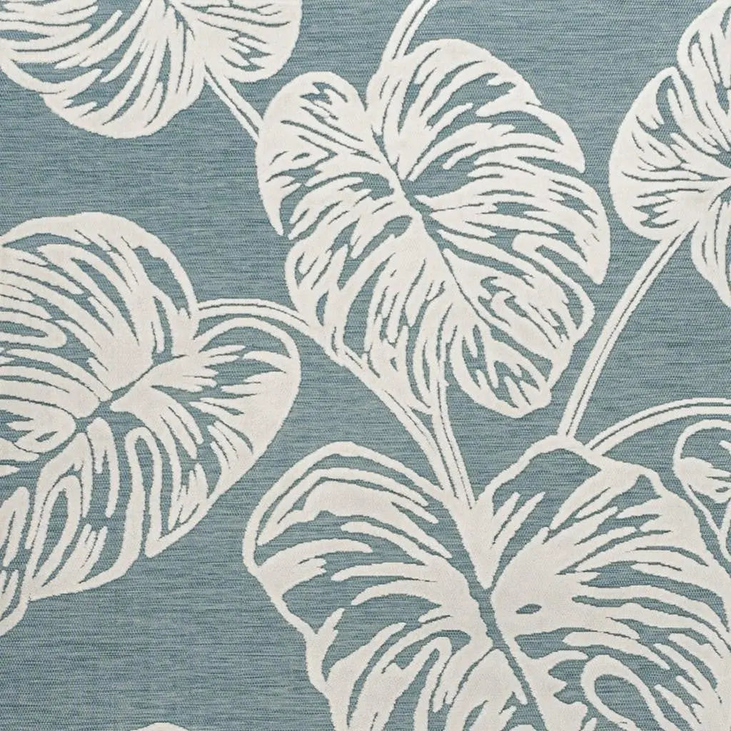 4' X 6' Blue And Ivory Floral Indoor Outdoor Area Rug - GreatEagleInc