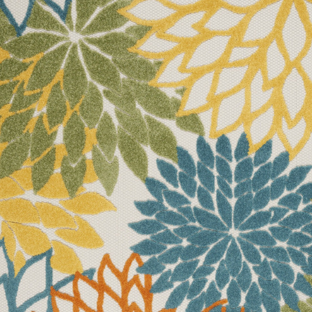 4' X 6' Blue And Yellow Indoor Outdoor Area Rug - GreatEagleInc