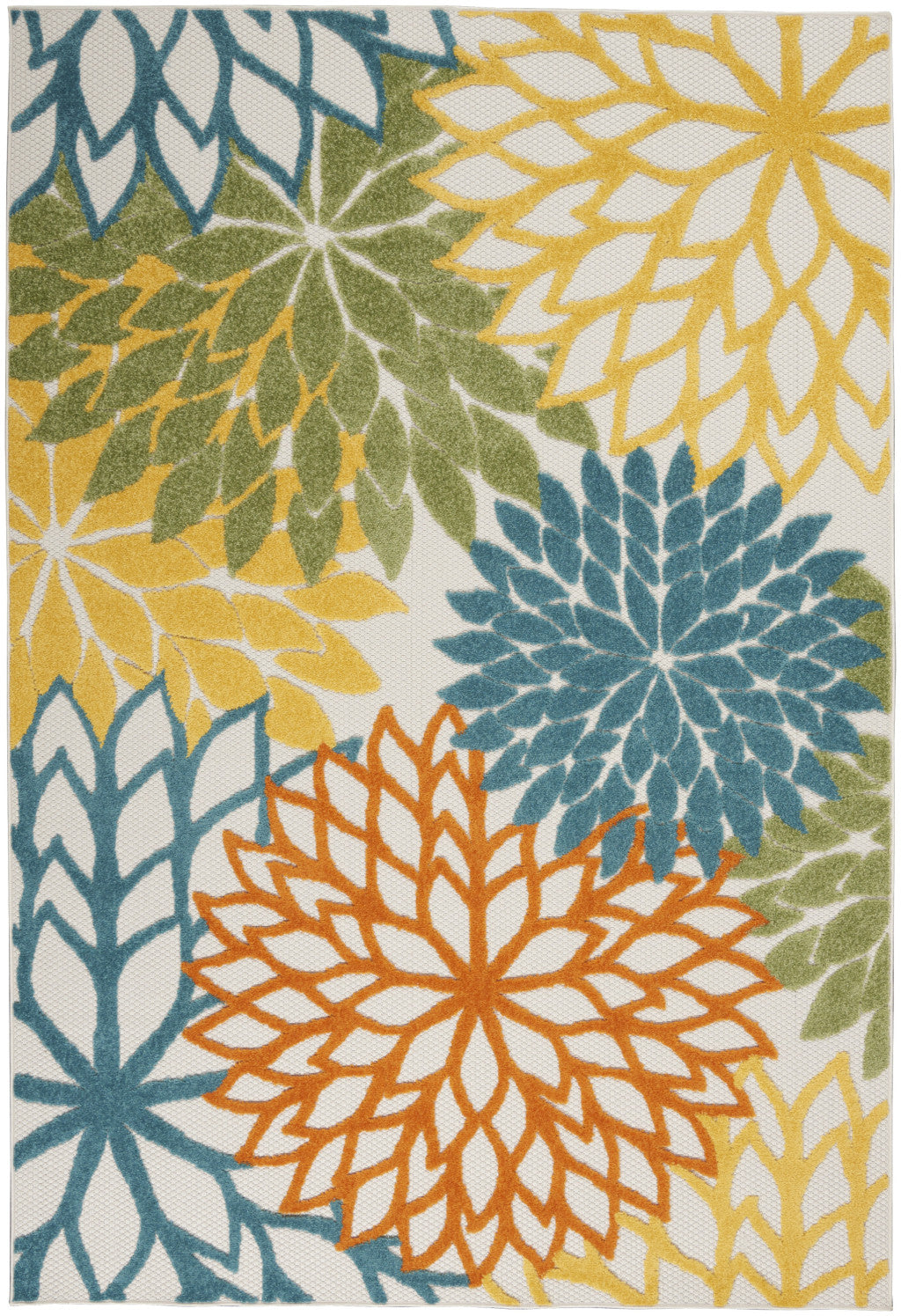 4' X 6' Blue And Yellow Indoor Outdoor Area Rug - GreatEagleInc