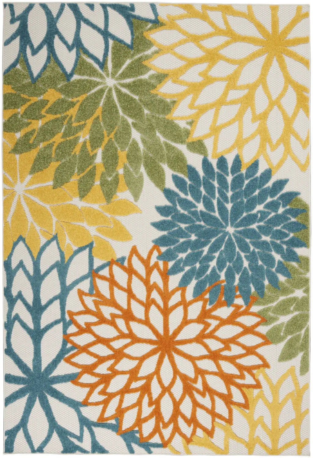 4' X 6' Blue And Yellow Indoor Outdoor Area Rug - GreatEagleInc