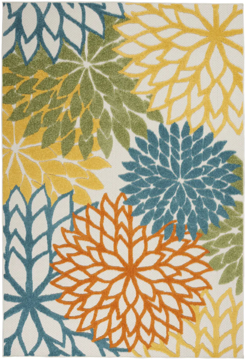 4' X 6' Blue And Yellow Indoor Outdoor Area Rug - GreatEagleInc