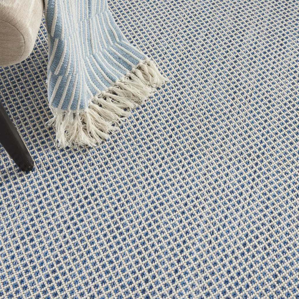 4' X 6' Blue Geometric Power Loom Area Rug Homeroots Outdoor