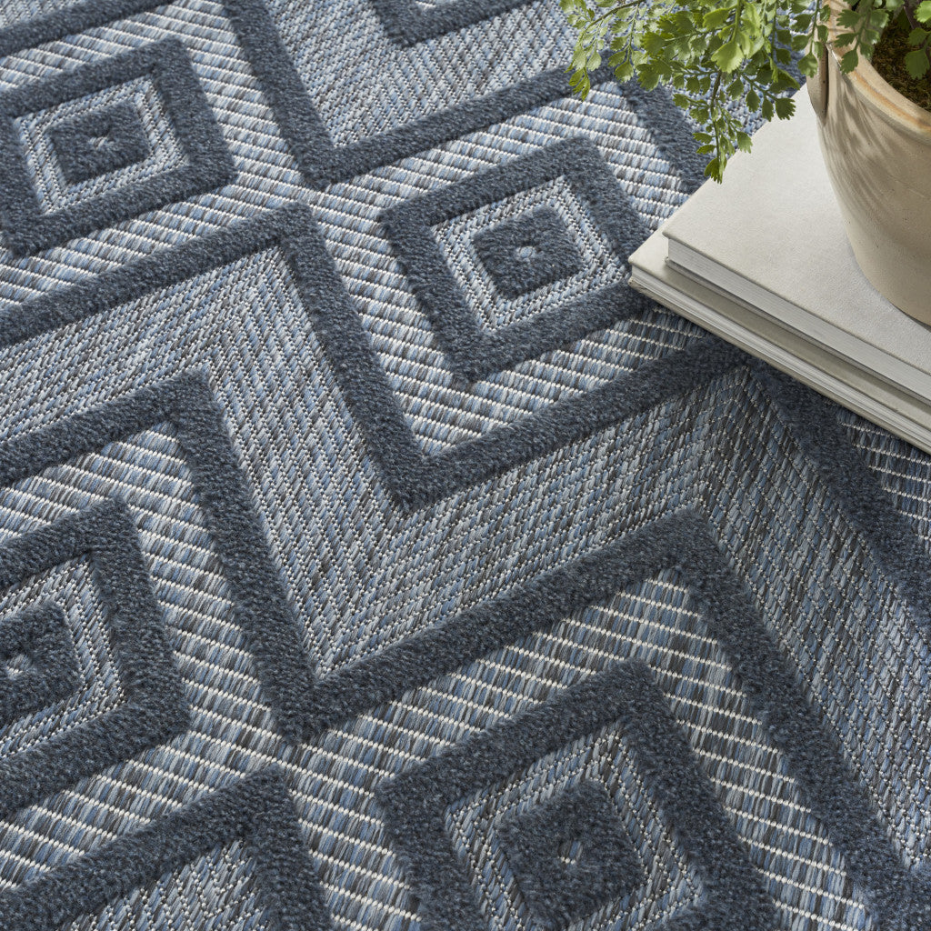 4' X 6' Blue Indoor Outdoor Area Rug - GreatEagleInc