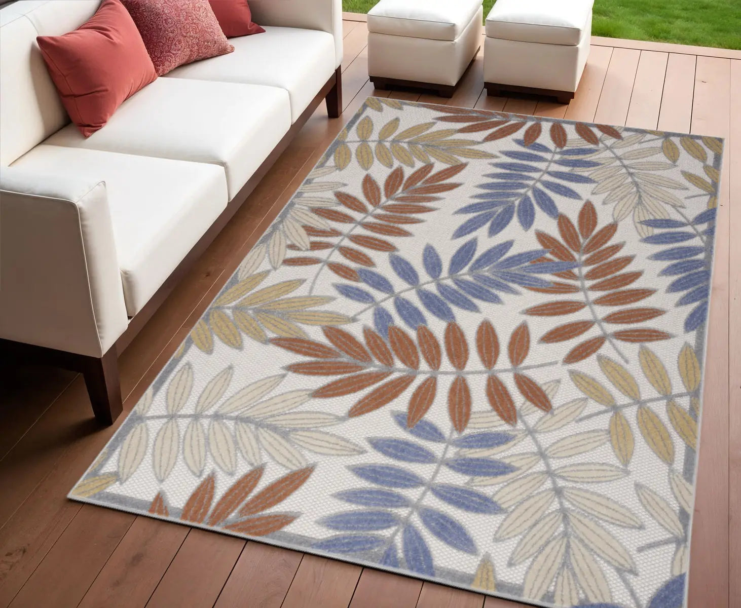 4' X 6' Blue Indoor Outdoor Area Rug Homeroots Outdoor