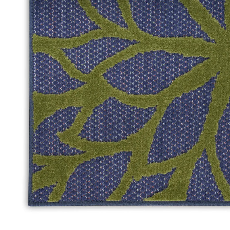 4' X 6' Blue Yellow and Green Indoor Outdoor Area Rug Homeroots Outdoor