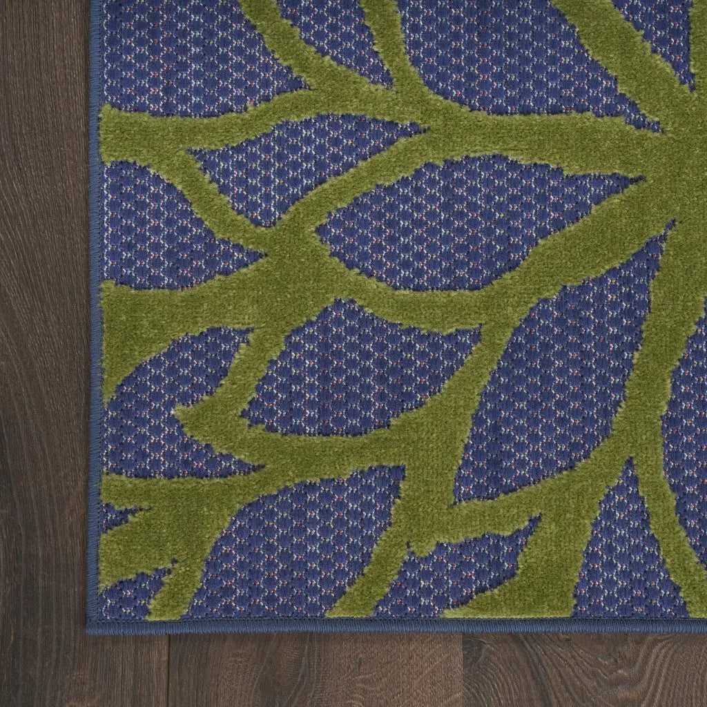 4' X 6' Blue Yellow and Green Indoor Outdoor Area Rug Homeroots Outdoor