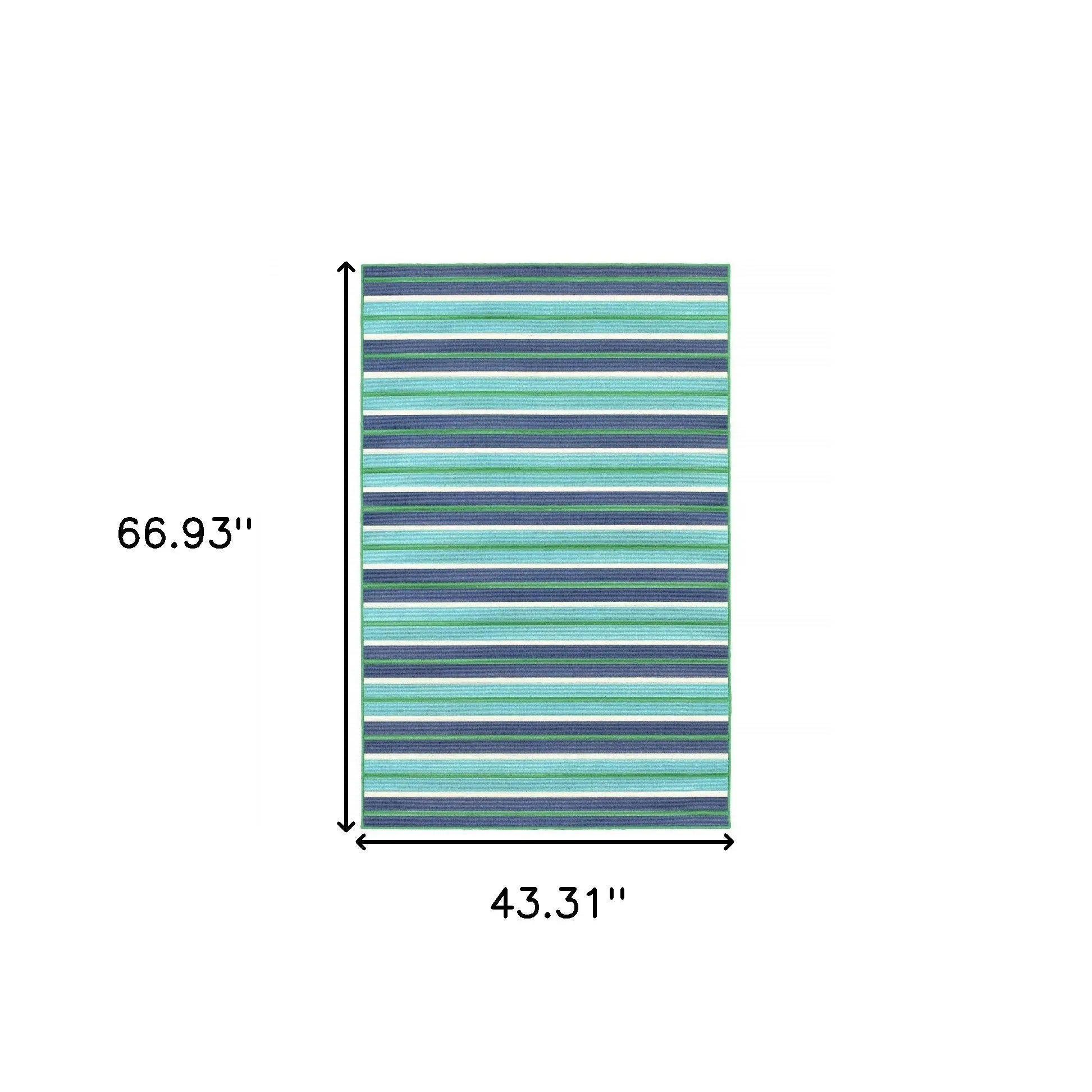 4' X 6' Blue and Green Geometric Stain Resistant Indoor Outdoor Area Rug Homeroots Outdoor