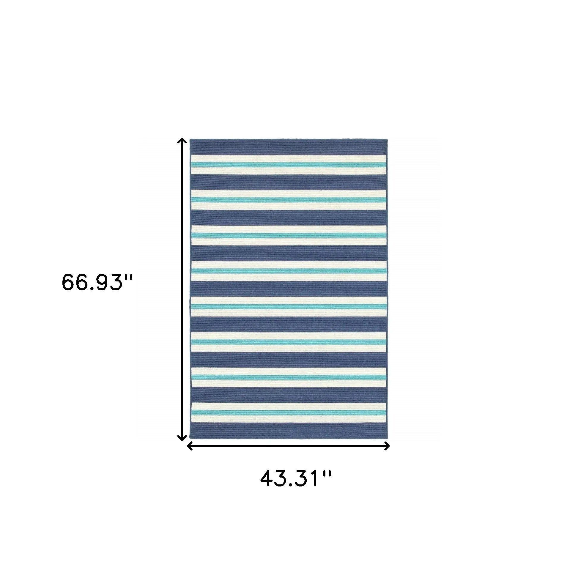 4' X 6' Blue and Ivory Geometric Stain Resistant Indoor Outdoor Area Rug Homeroots Outdoor