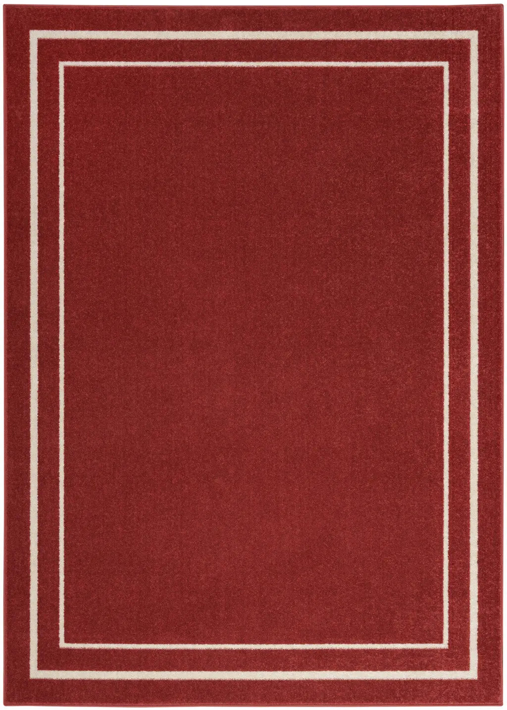 4' X 6' Brick Red And Ivory Indoor Outdoor Area Rug Homeroots Outdoor