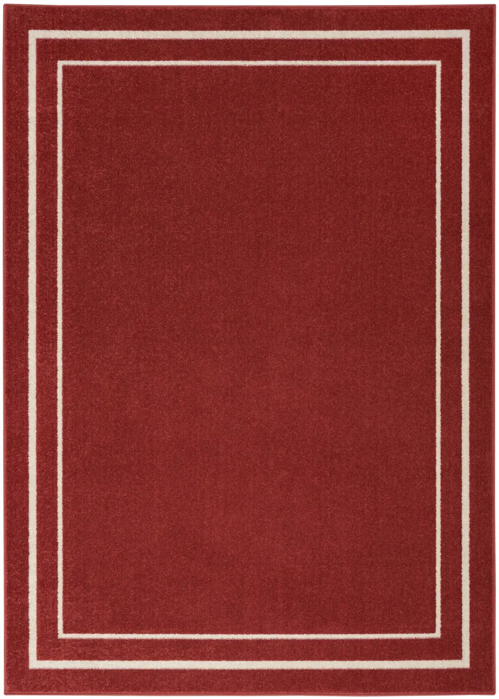 4' X 6' Brick Red And Ivory Indoor Outdoor Area Rug Homeroots Outdoor