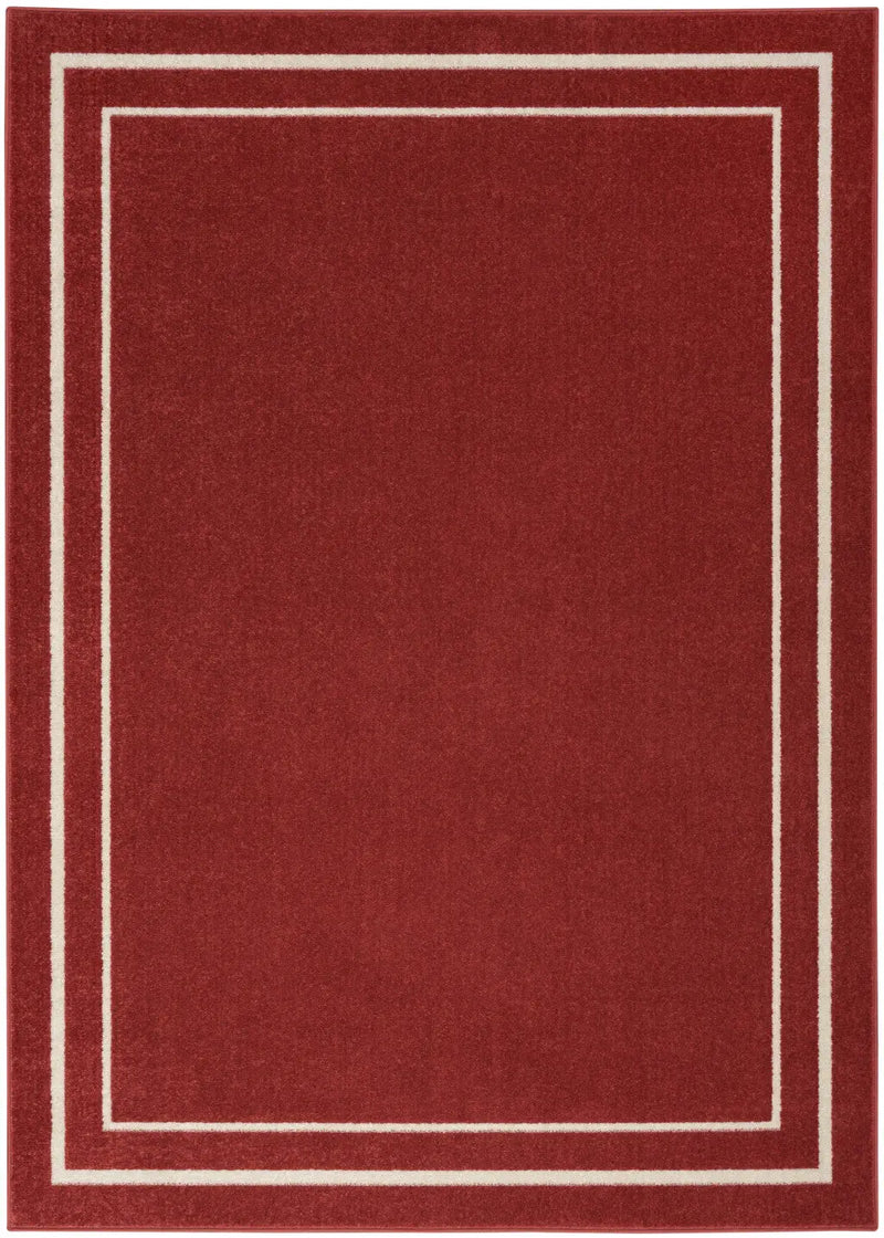 4' X 6' Brick Red And Ivory Indoor Outdoor Area Rug Homeroots Outdoor