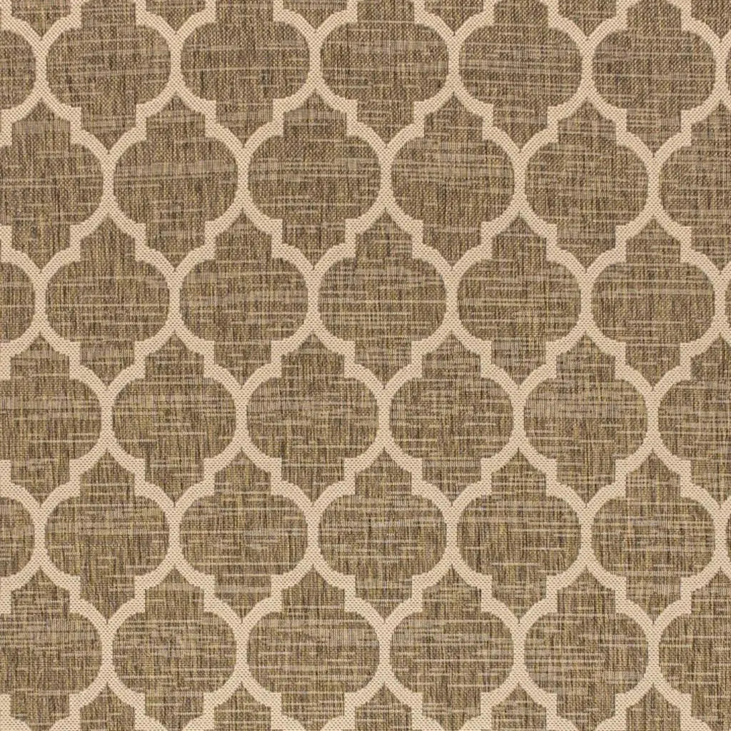 4' X 6' Brown And Beige Geometric Indoor Outdoor Area Rug Homeroots Outdoor