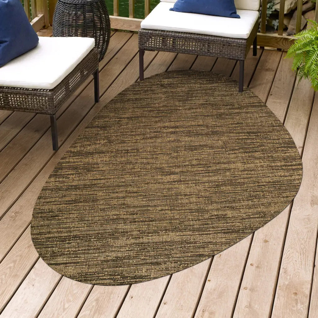 4' X 6' Brown And Black Medallion Indoor Outdoor Area Rug Homeroots Outdoor