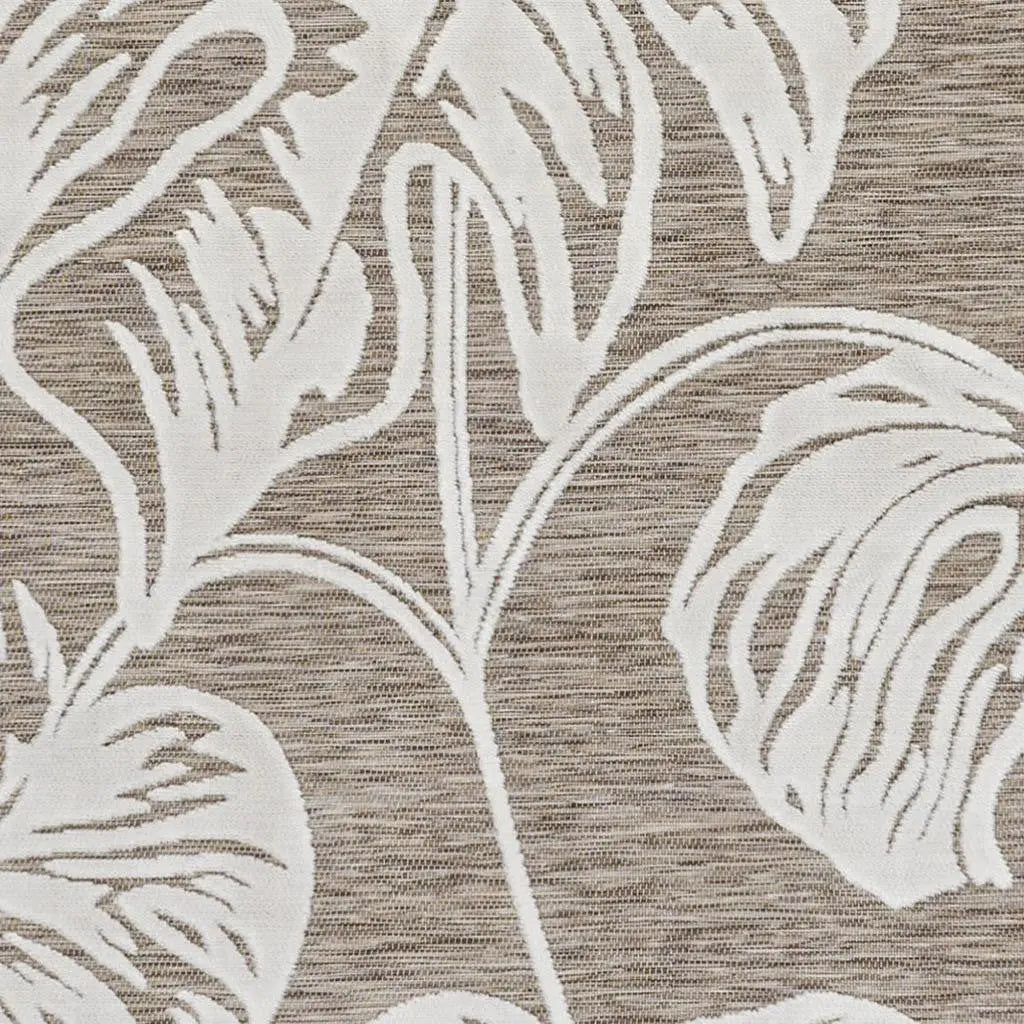 4' X 6' Brown And Ivory Floral Indoor Outdoor Area Rug - GreatEagleInc
