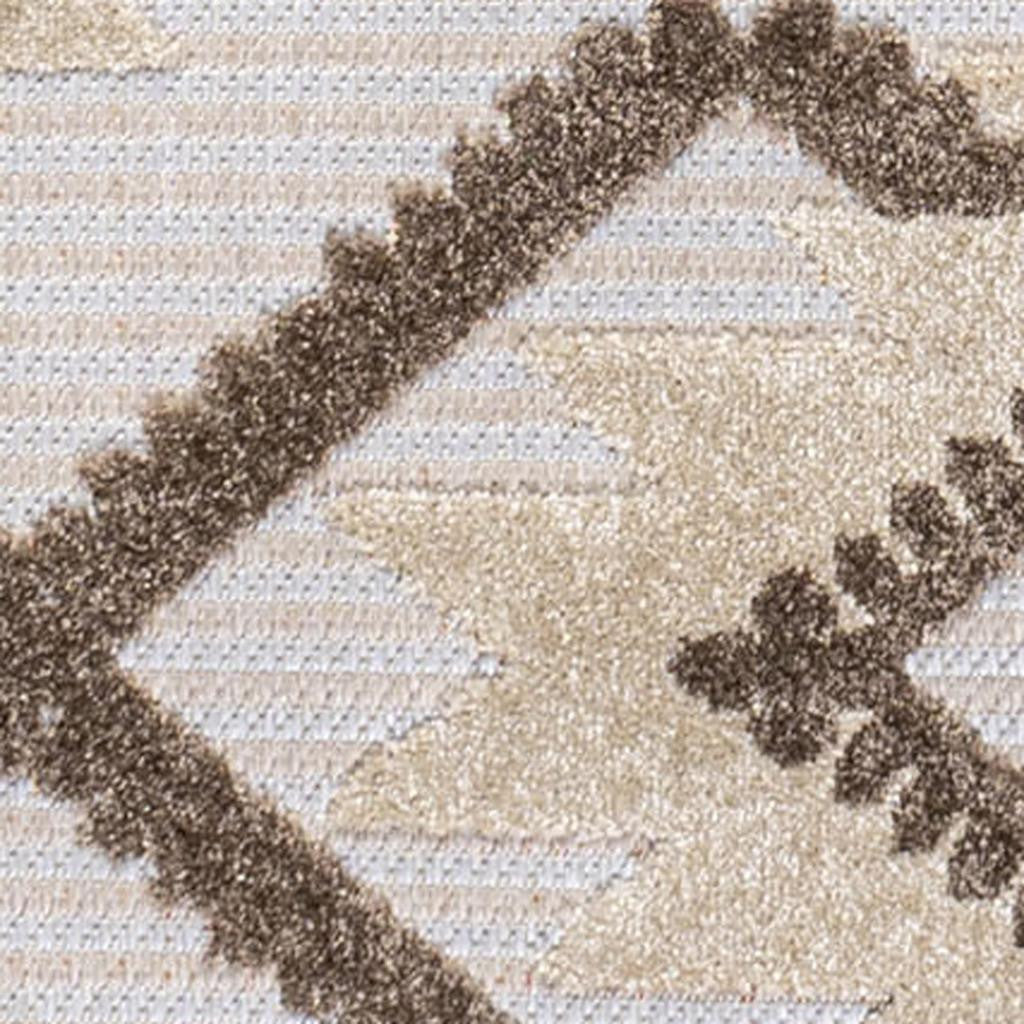 4' X 6' Brown And Ivory Moroccan Indoor Outdoor Area Rug - GreatEagleInc