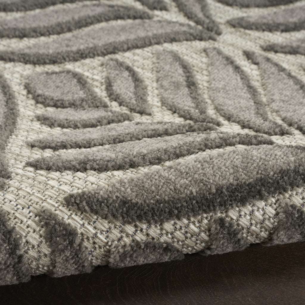 4' X 6' Charcoal Floral Stain Resistant Non Skid Area Rug Homeroots Outdoor