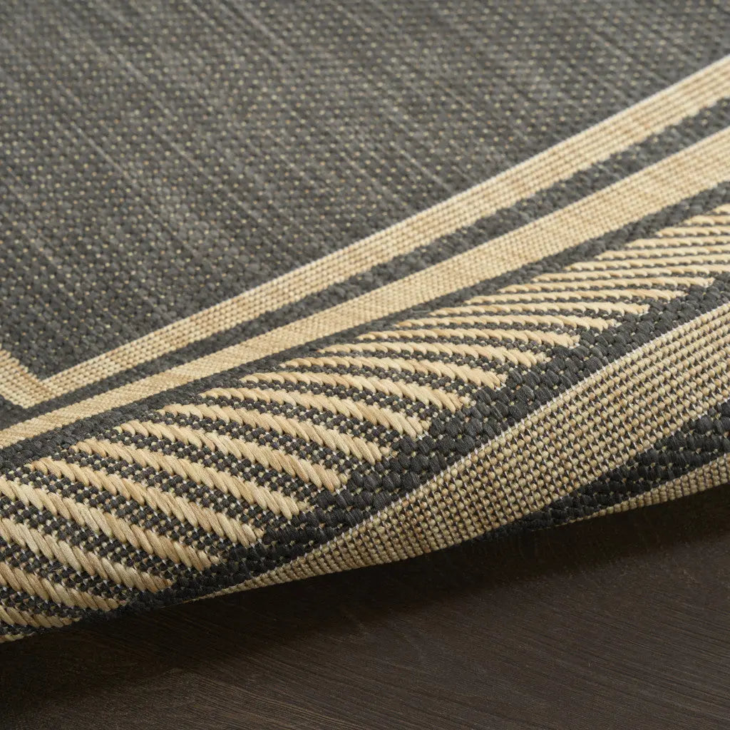 4' X 6' Charcoal Geometric Indoor Outdoor Area Rug Homeroots Outdoor