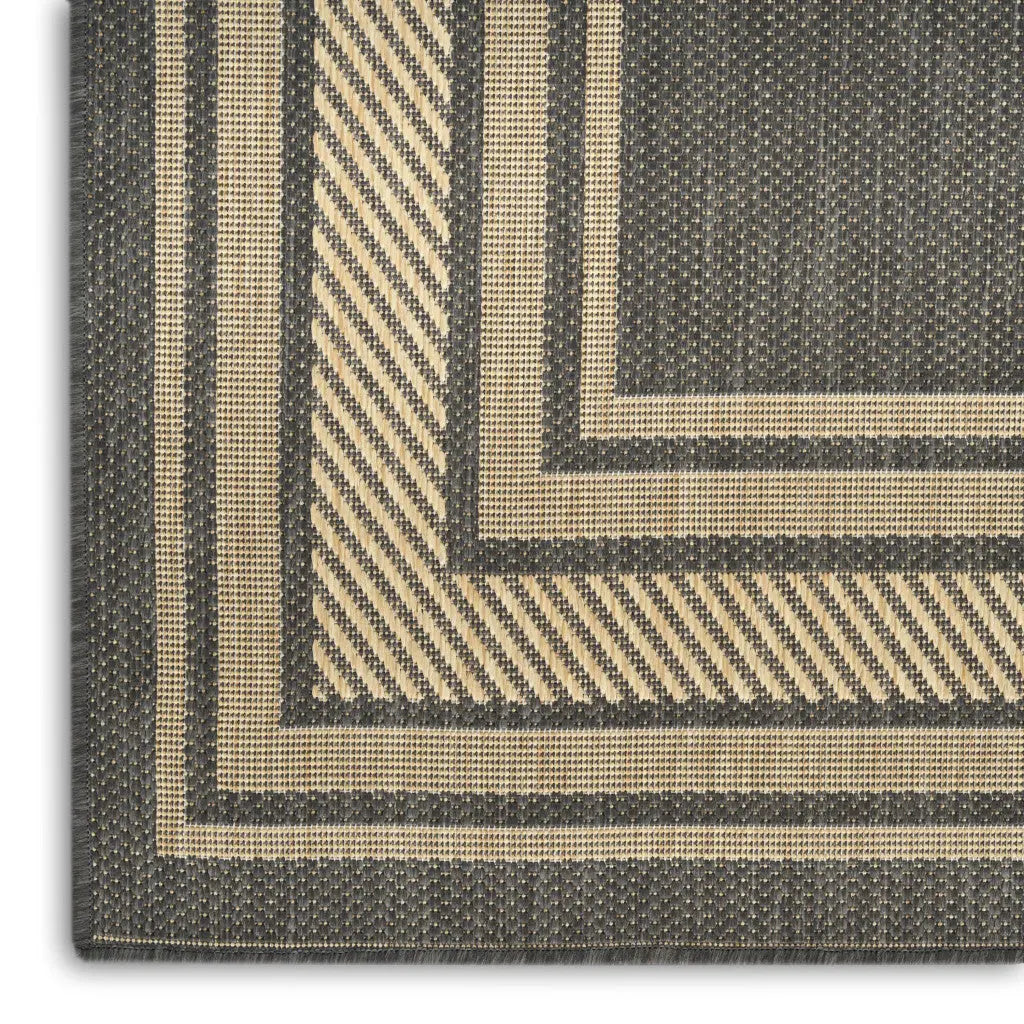 4' X 6' Charcoal Geometric Indoor Outdoor Area Rug Homeroots Outdoor