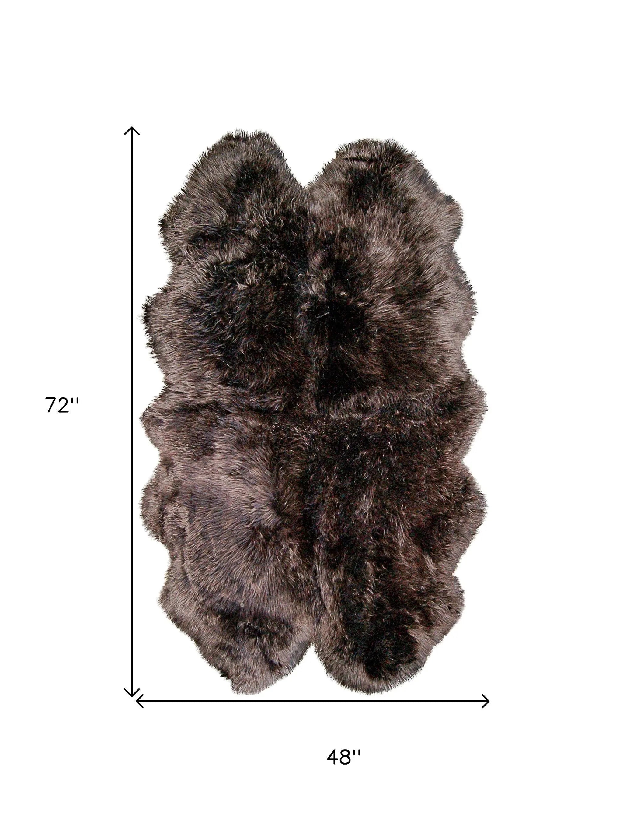 4' X 6' Chocolate Genuine Sheepskin Area Rug Homeroots Home Decor