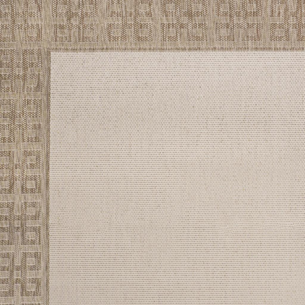 4' X 6' Cream And Beige Indoor Outdoor Area Rug - GreatEagleInc