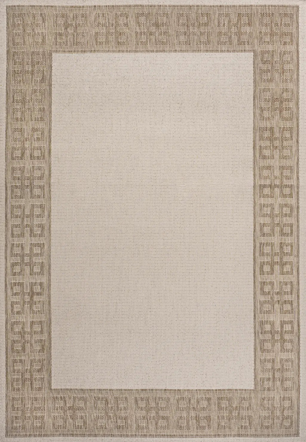 4' X 6' Cream And Beige Indoor Outdoor Area Rug - GreatEagleInc