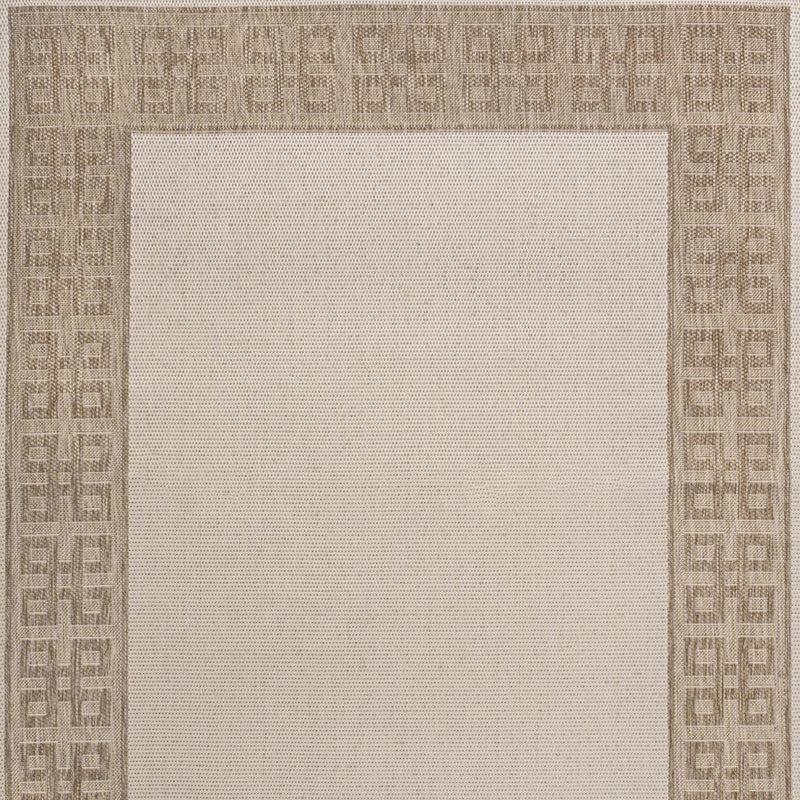 4' X 6' Cream And Beige Indoor Outdoor Area Rug - GreatEagleInc