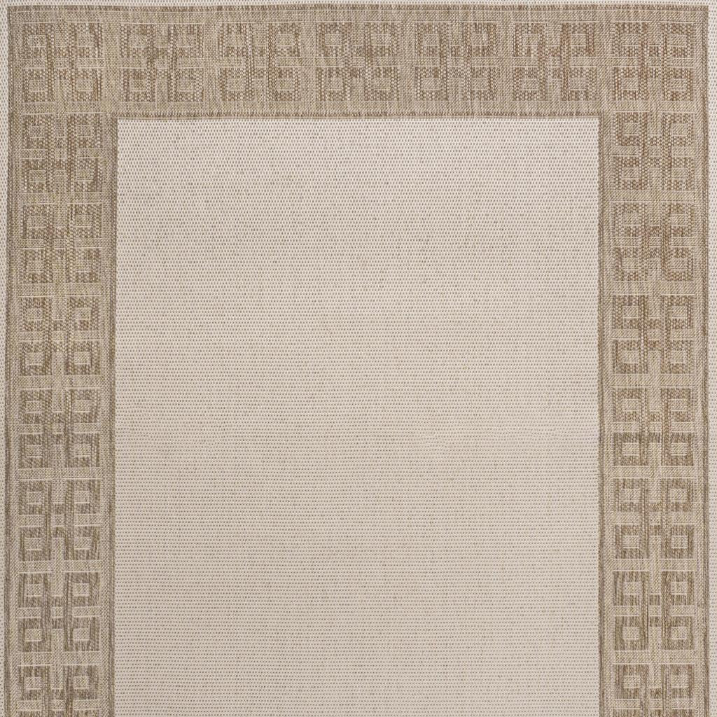 4' X 6' Cream And Beige Indoor Outdoor Area Rug - GreatEagleInc