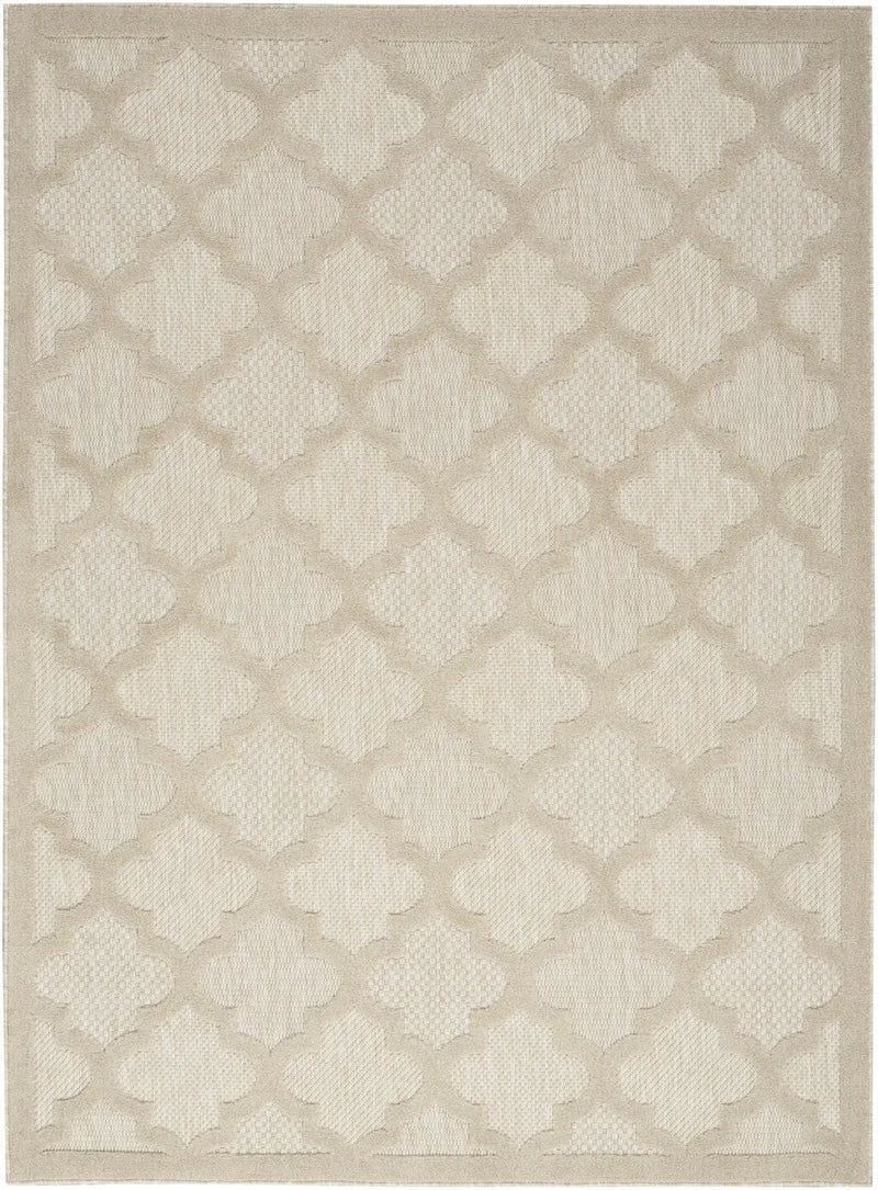 4' X 6' Cream And Beige Trellis Indoor Outdoor Area Rug Homeroots Outdoor