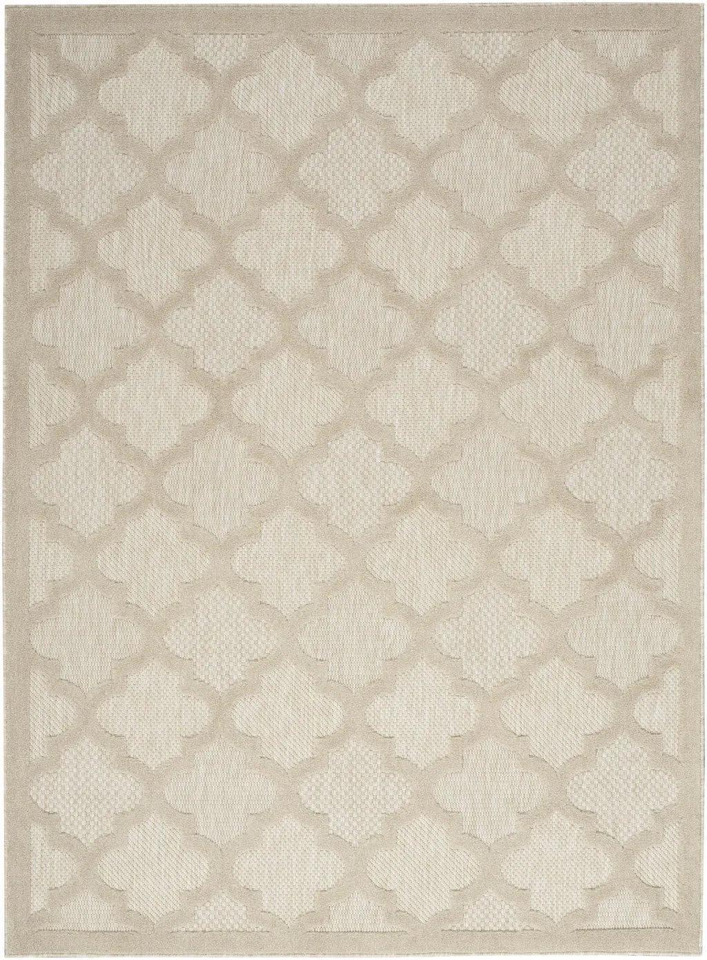 4' X 6' Cream And Beige Trellis Indoor Outdoor Area Rug Homeroots Outdoor