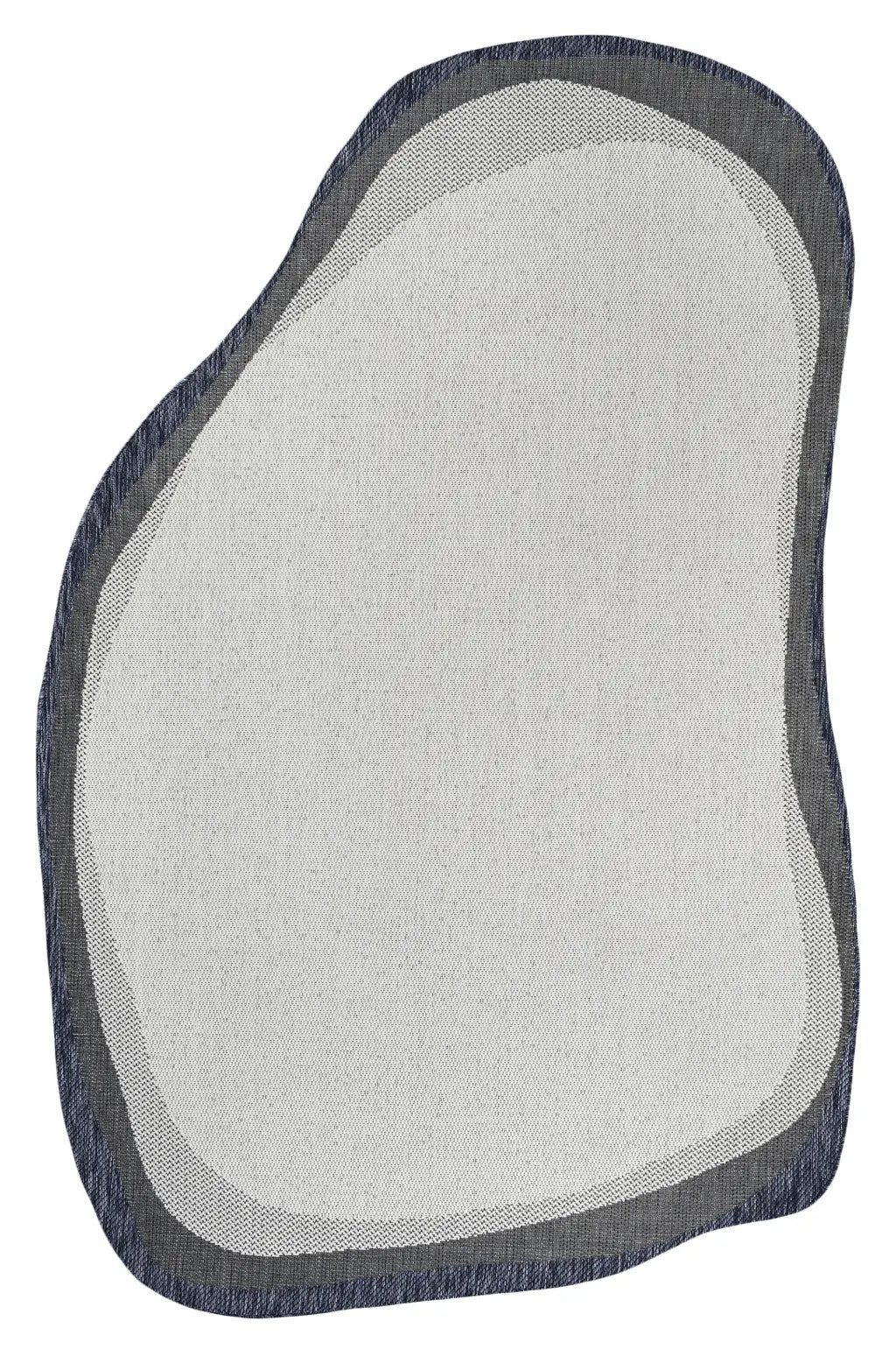 4' X 6' Cream And Navy Blue Abstract Indoor Outdoor Area Rug Homeroots Outdoor