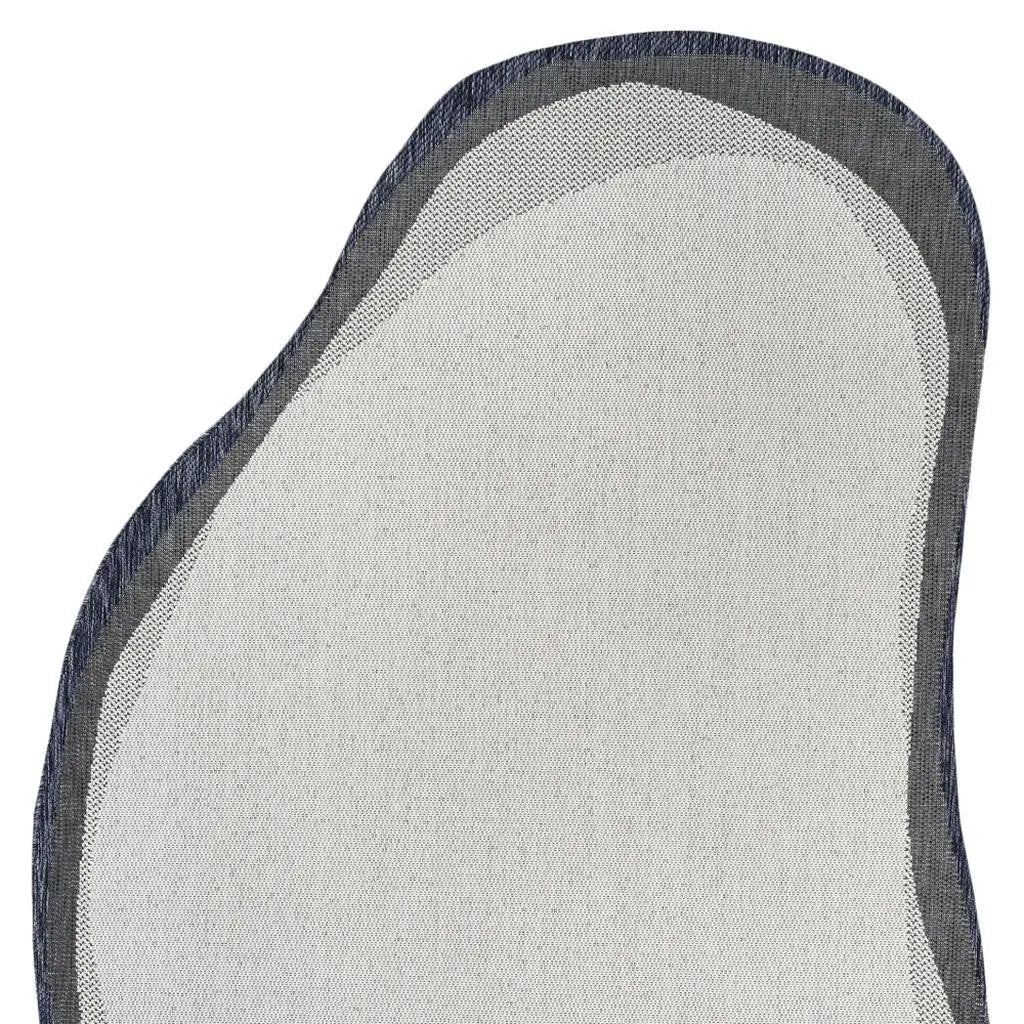 4' X 6' Cream And Navy Blue Abstract Indoor Outdoor Area Rug Homeroots Outdoor