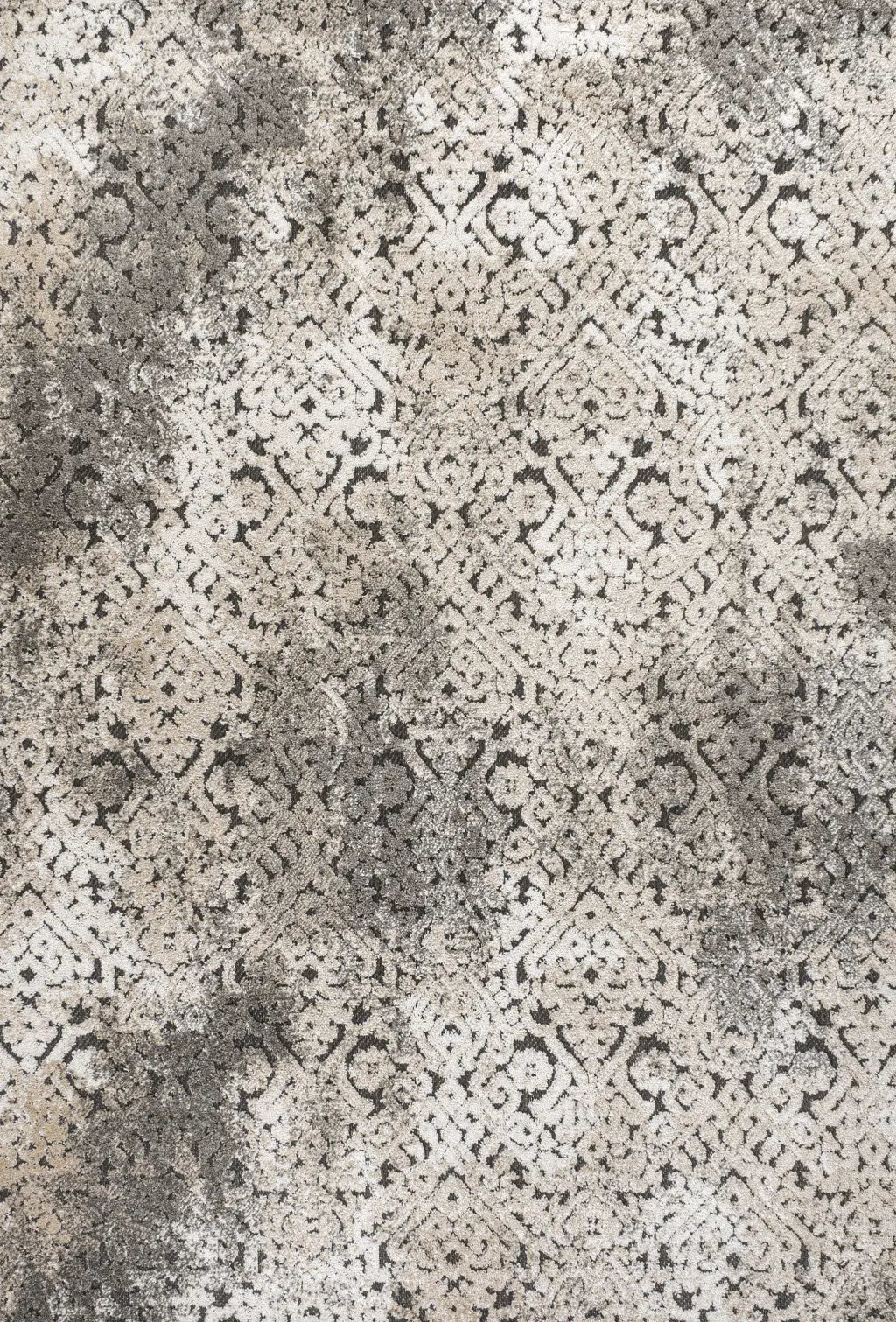 4' X 6' Cream Beige And Dark Gray Abstract Indoor Outdoor Area Rug - GreatEagleInc