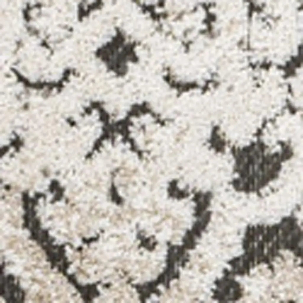 4' X 6' Cream Beige And Dark Gray Abstract Indoor Outdoor Area Rug - GreatEagleInc