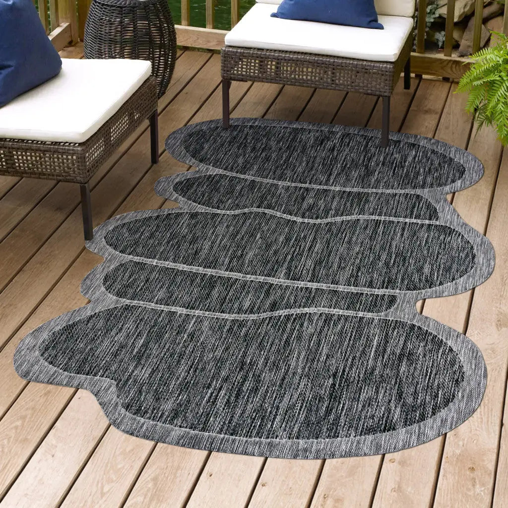4' X 6' Dark Gray And Gray Medallion Indoor Outdoor Area Rug Homeroots Outdoor