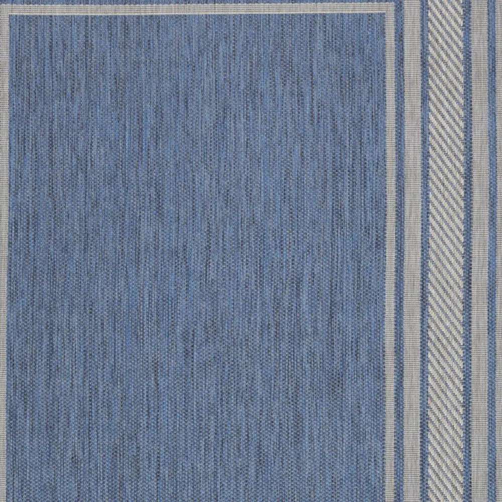 4' X 6' Denim Blue And Ivory Geometric Indoor Outdoor Area Rug Homeroots Outdoor