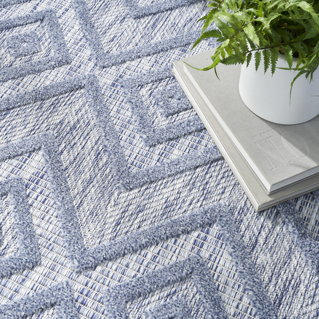 4' X 6' Denim Blue Indoor Outdoor Area Rug - GreatEagleInc
