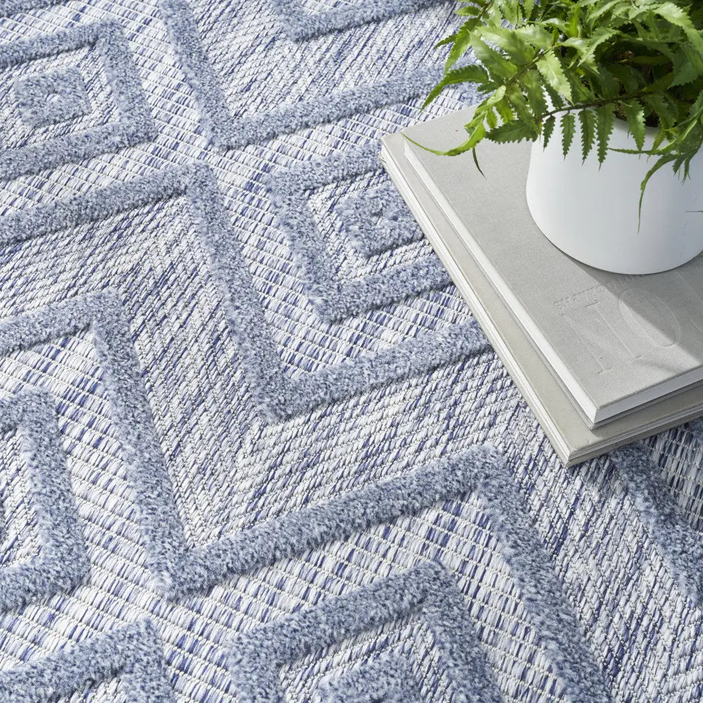 4' X 6' Denim Blue Indoor Outdoor Area Rug - GreatEagleInc
