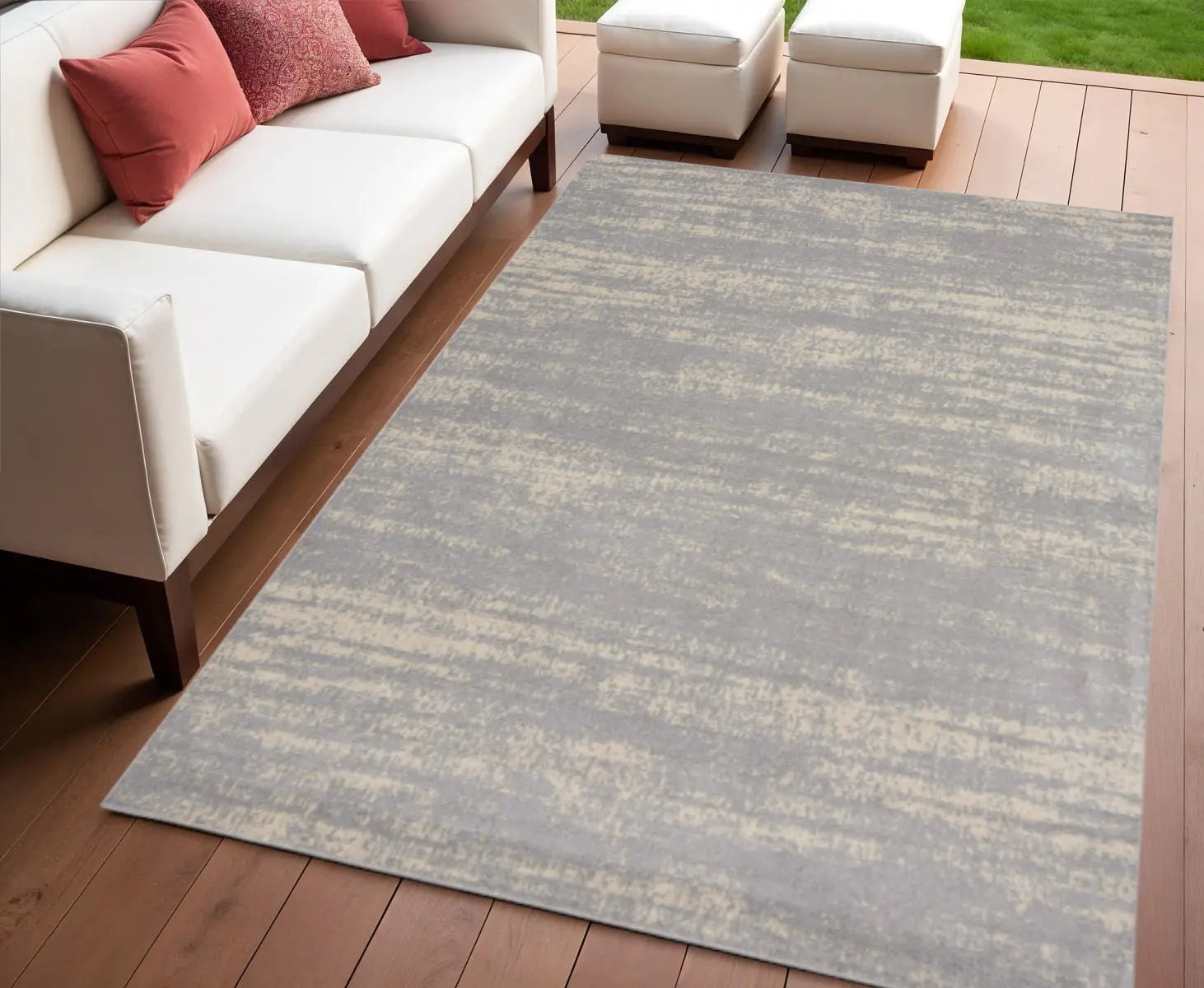 4' X 6' Gray And Beige Abstract Indoor Outdoor Area Rug Homeroots Outdoor