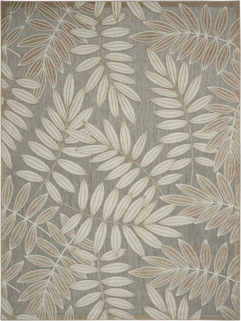 4' X 6' Gray And Ivory Floral Indoor Outdoor Area Rug - GreatEagleInc