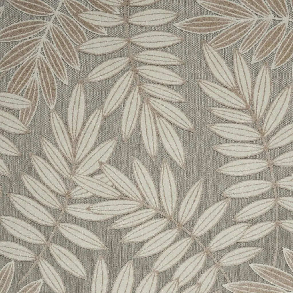 4' X 6' Gray And Ivory Floral Indoor Outdoor Area Rug - GreatEagleInc