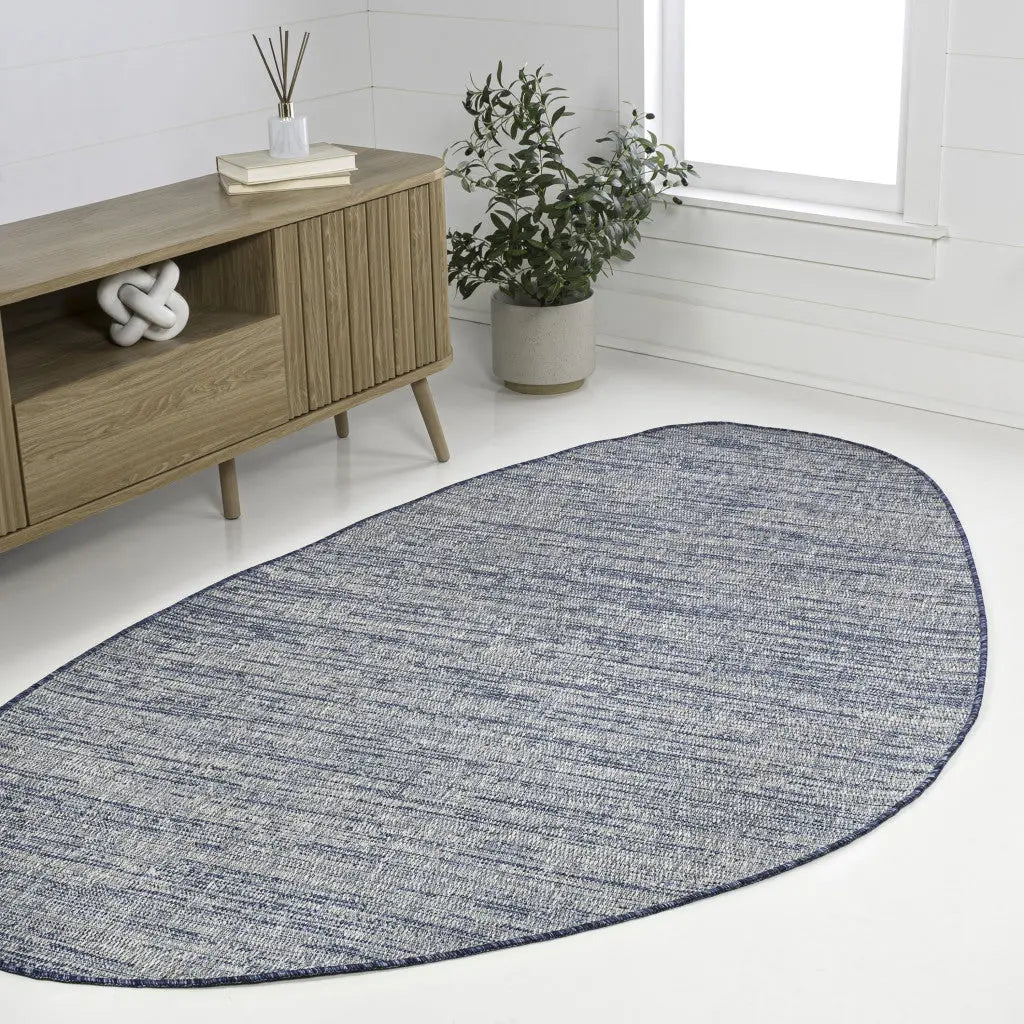 4' X 6' Gray And Navy Blue Medallion Indoor Outdoor Area Rug Homeroots Outdoor