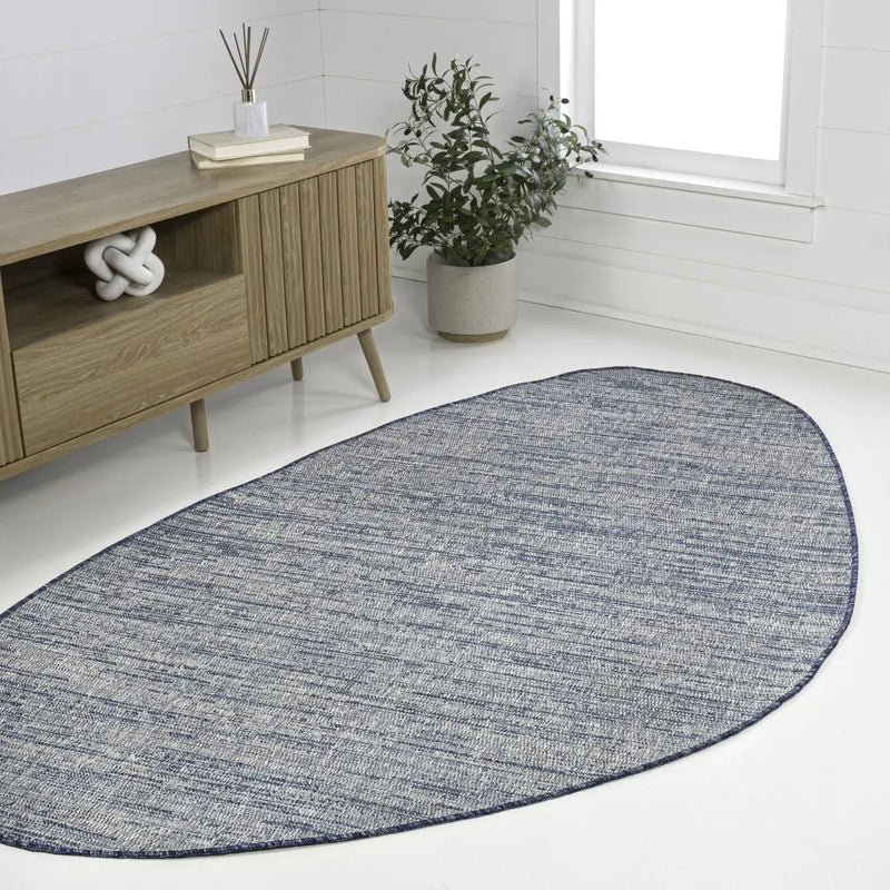 4' X 6' Gray And Navy Blue Medallion Indoor Outdoor Area Rug Homeroots Outdoor