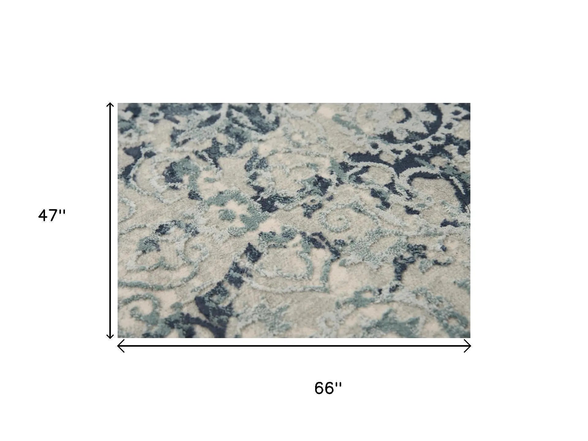 4' X 6' Gray And Teal Abstract Area Rug Homeroots Home Decor