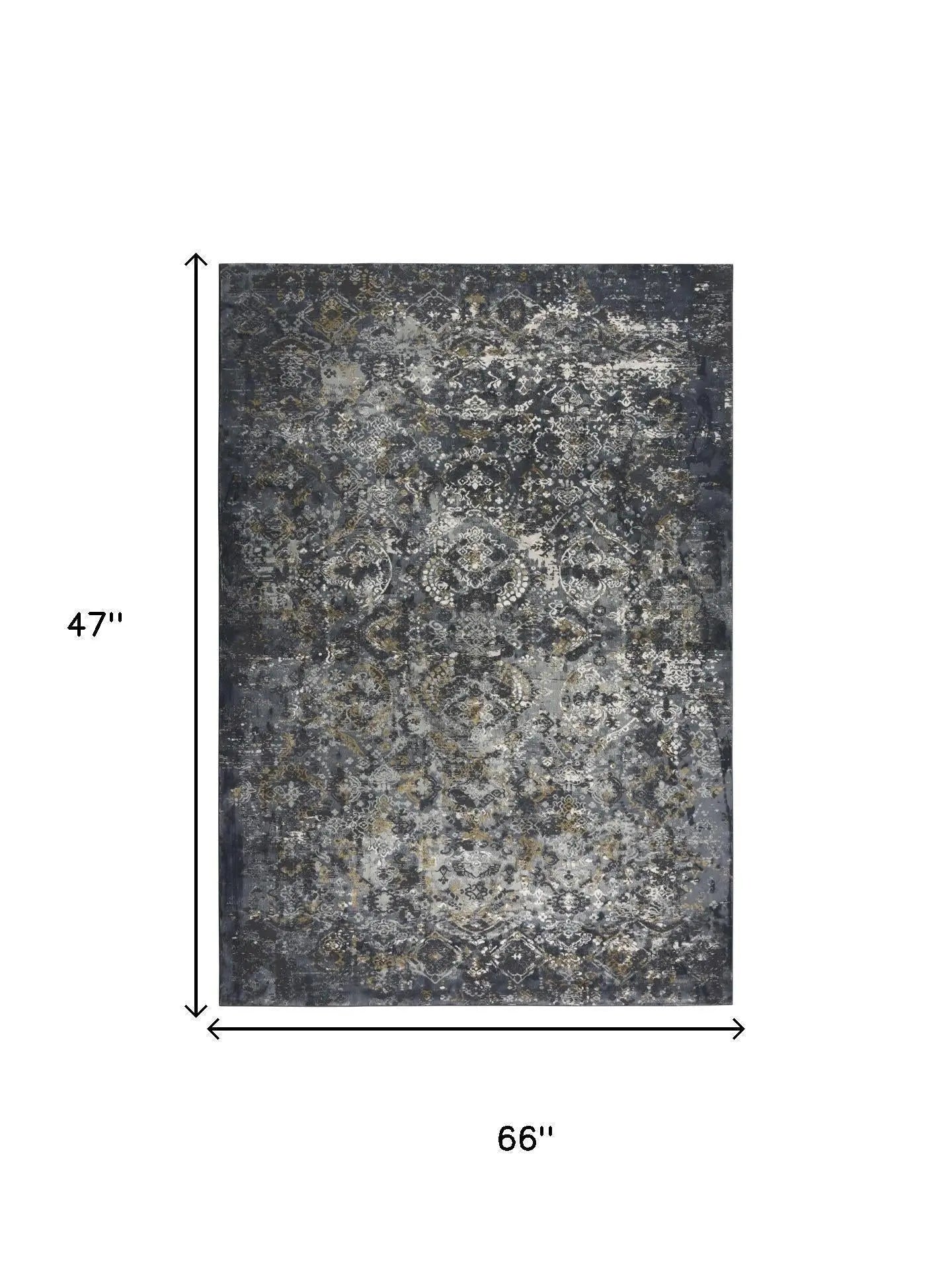 4' X 6' Gray Charcoal And Ivory Trellis Area Rug Homeroots Home Decor