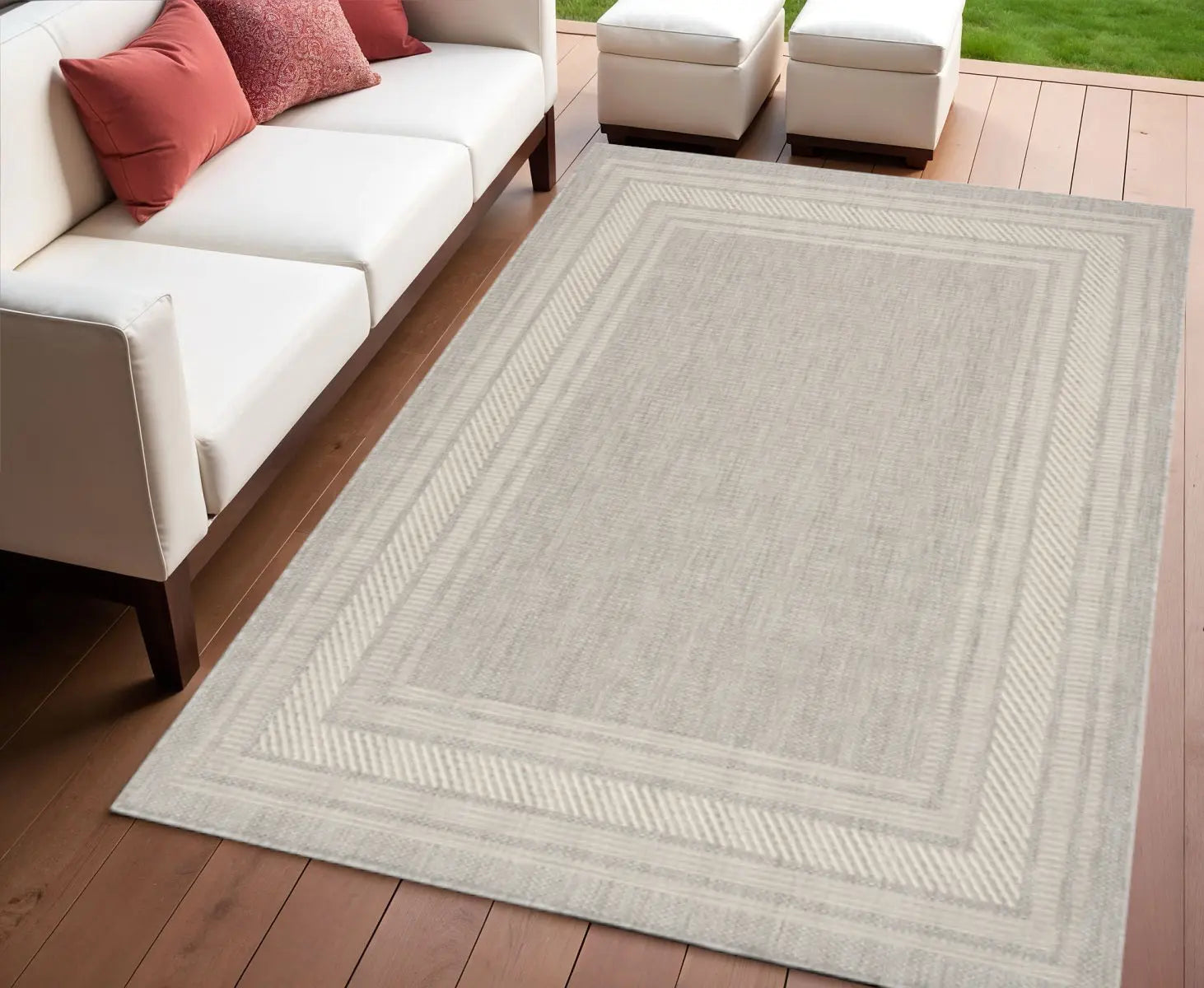 4' X 6' Gray Geometric Indoor Outdoor Area Rug Homeroots Outdoor