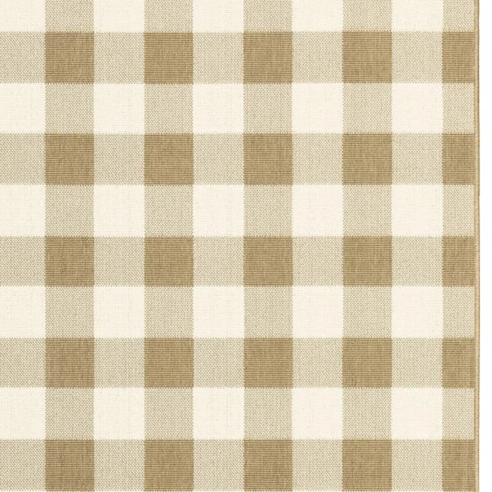 4' X 6' Gray and Ivory Geometric Stain Resistant Indoor Outdoor Area Rug Homeroots Outdoor