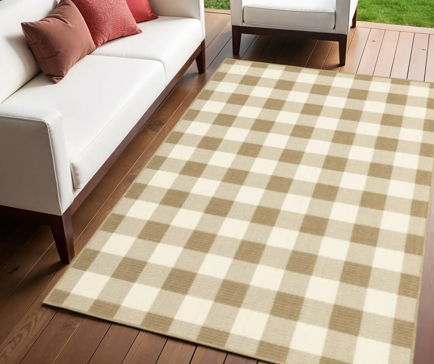 4' X 6' Gray and Ivory Geometric Stain Resistant Indoor Outdoor Area Rug Homeroots Outdoor